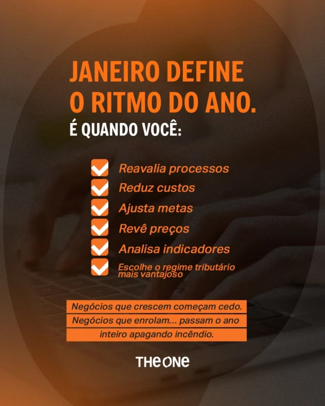 Janeiro não é só recomeço.
É decisão estratégica.
É o mês de olhar para dentro do negócio, ajustar o que precisa, corrigir rotas e preparar o terreno para crescer com mais clareza ao longo do ano. 📊✨
Quem planeja agora, ganha fôlego depois.
Quem deixa pra depois… passa o ano inteiro reagindo.

O ritmo do seu negócio em 2025 começa aqui.

#OrganizaçãoEmpresarial #ContabilidadeDigital #GestãoFinanceira #EmpreenderBrasil