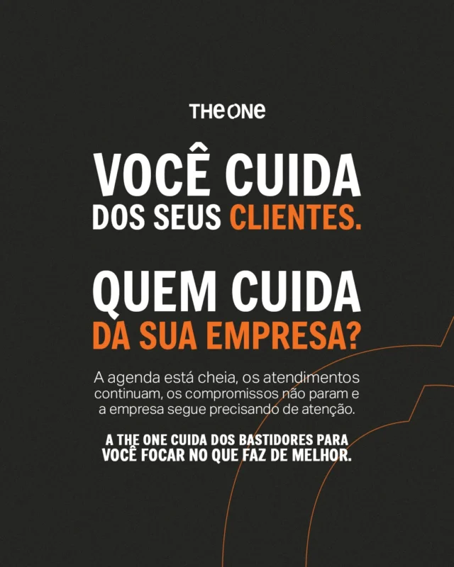 Tem profissional que encerra o último atendimento do dia e ainda leva a empresa para casa.

Mensagens para responder. Documentos para organizar. Pendências para resolver. Decisões que ficam sendo adiadas por falta de tempo. A rotina exige atenção demais. O negócio também. Por isso, cada vez mais profissionais liberais buscam apoio para acompanhar aquilo que não aparece durante os atendimentos, mas influencia diretamente o crescimento da empresa. A The One trabalha nos bastidores para que você tenha mais tempo, mais clareza e mais tranquilidade para exercer a sua profissão. Você cuida dos seus clientes. Nós ajudamos a cuidar da sua empresa.

📩 Fale com a The One.

#ProfissionalLiberal #TheOneContabilidade #GestaoParaProfissionaisLiberais