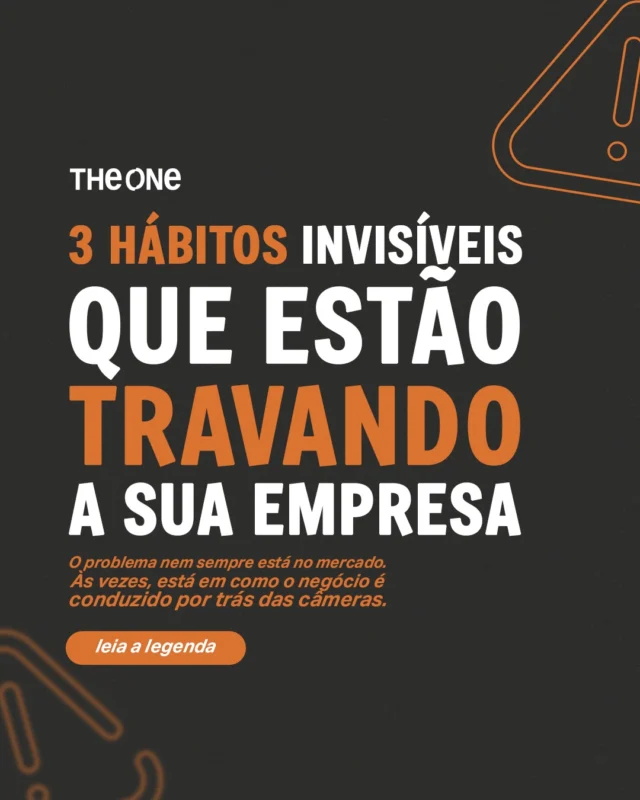 Muitos empresários acreditam que, para a empresa crescer, basta vender mais. No entanto, o faturamento alto muitas vezes apenas esconde falhas graves na estrutura de gestão.

1️⃣ Gestão Apaga-Incêndio: Resolver os gargalos apenas quando eles viram uma crise. Se a sua rotina é reativa, sobra pouco tempo para o planejamento estratégico. 

2️⃣ Decisões por Intuição: Contratar, precificar ou investir baseando-se no "feeling" e não em relatórios e indicadores reais. Sem dados, gerenciar vira uma aposta. 

3️⃣ Inércia Tributária: Deixar a contabilidade e os impostos em segundo plano, agindo apenas quando surge uma notificação ou uma cobrança inesperada.

Empresas sem processos claros passam mais tempo corrigindo o passado do que construindo o futuro. 📩 Quer transformar a gestão do seu negócio em uma vantagem competitiva? Entre em contato com a equipe da The One e agende um diagnóstico.

#GestaoEmpresarial #Contabilidade #Lideranca #PlanejamentoEstrategico